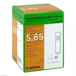 NATRIUMCHLORID 5,85% de brun MPC Concentré de sérum pour perfusion, 20X20 ml