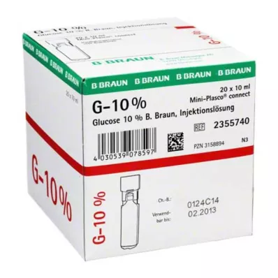 GLUCOSE 10% B.Braun Mini Plasco connect Liqueur injectable, 20X10 ml