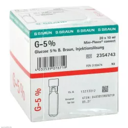 GLUCOSE 5% B.Braun Mini Plasco connect Liqueur injectable, 20X10 ml