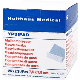 MULLKOMPRESSEN Ypsipad 7,5x7,5 cm stérile 8 fois, 25X2 pces