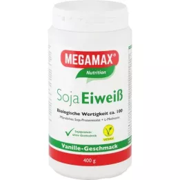 MEGAMAX Poudre de protéines de soja à la vanille, 400 g