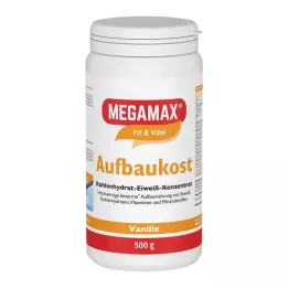 MEGAMAX Nourriture reconstituante à la vanille en poudre, 500 g