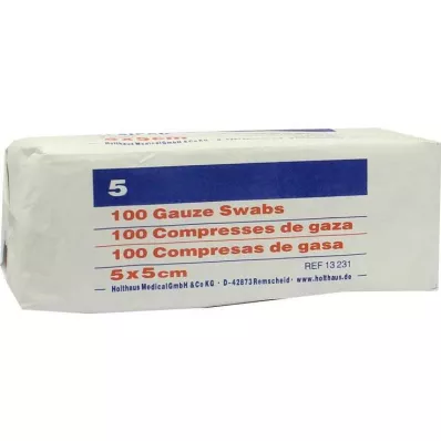 Compresses de gaze Ypsipad 5x5 cm non stériles 8 fois, 100 pièces