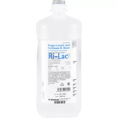 RINGER LACTAT Liqueur infusée Ecofl.Plus B.Braun n.Hartm, 10X1000 ml