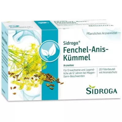 SIDROGA Infusion de fenouil, danis et de cumin, sachets filtres, 20X2.0 g