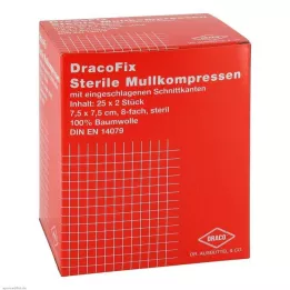 DRACOFIX PEEL Compresses 7,5x7,5 cm stériles 8 plis, 25X2 pces