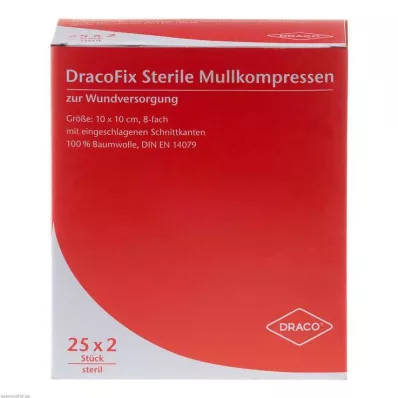 DRACOFIX PEEL Compresses 10x10 cm stériles 8 plis, 25X2 pces
