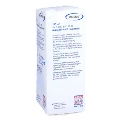 Compresses de gaze 5x5 cm non stériles 8 fois, 100 pièces