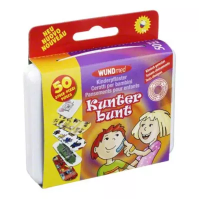 KINDERPFLASTER Couleurs vives, 50 pièces