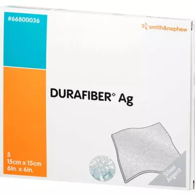 DURAFIBER Pansement Ag 15x15 cm, 5 pces
