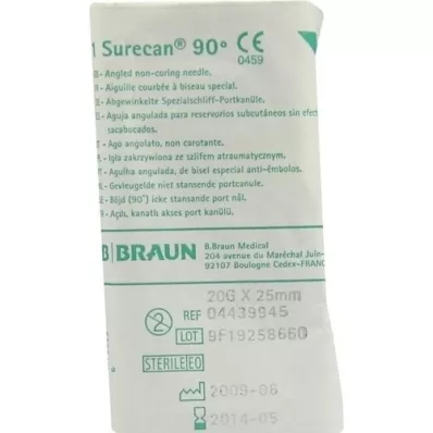 SURECAN Canule à orifice 20 Gx25 mm coudée, 1 pc