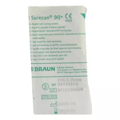 Canule Surecan 20 Gx25 mm coudée (1 pièce)