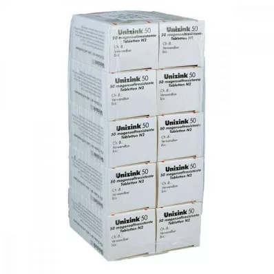 UNIZINK 50 comprimés gastro-résistants, 10X50 pc UNIZINK 50 comprimés gastro-résistants, 10X50 pc