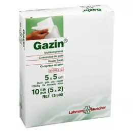 GAZIN Compresse de gaze 5x5 cm stérile 8 plis, 5X2 pces