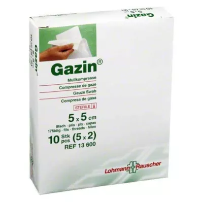GAZIN Compresse de gaze 5x5 cm stérile 8 plis, 5X2 pces