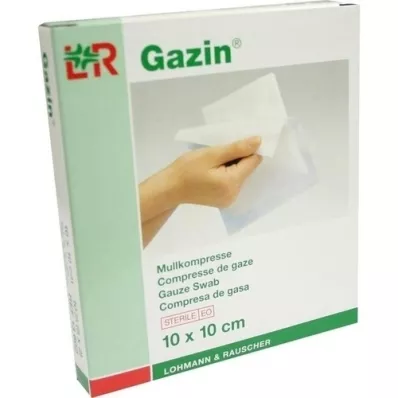 GAZIN Comp. de gaze 10x10 cm stérile, 8 plis, 5X2 pces