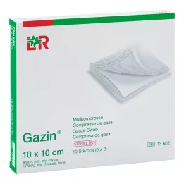 GAZIN Comp. de gaze 10x10 cm stérile, 8 plis, 5X2 pces