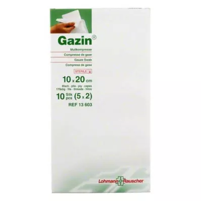 GAZIN Comp. de gaze 10x20 cm stérile, 8 plis, 5X2 pces