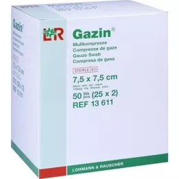 GAZIN Comp. de gaze 7,5x7,5 cm stérile 8 plis, 25X2 pces