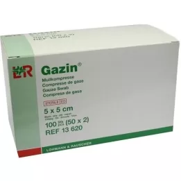 GAZIN Compresse de gaze 5x5 cm stérile 8 plis, 50X2 pces