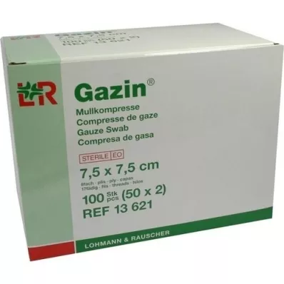 GAZIN Comp. de gaze 7,5x7,5 cm stérile, 8 plis, 50X2 pces