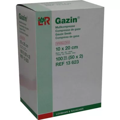 GAZIN Compresse de gaze 10x20 cm, stérile, 8 plis, 50X2 pces