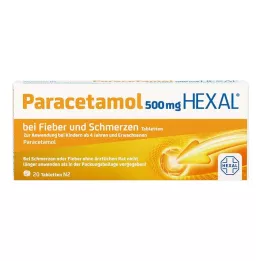 PARACETAMOL 500 mg HEXAL contre la fièvre et les douleurs, 20 pcs