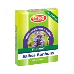 FLORIMEL Bonbons à la sauge avec vitamine C, sans sucre, 40 g