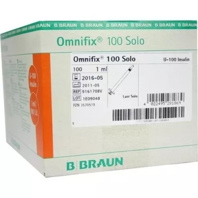 OMNIFIX Seringue à insuline 1 ml pour U100, 100 pièces