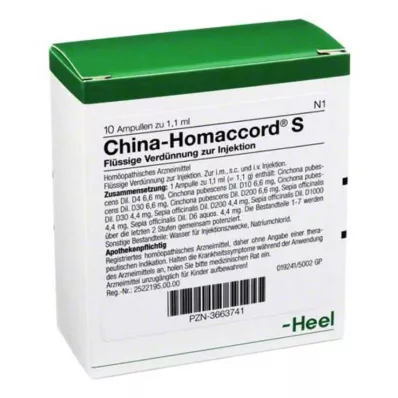 Ampoules Chine Homaccord S, 10 pc