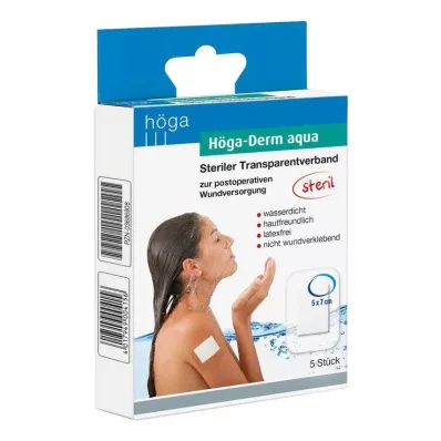 HÖGA-DERM Pansement transp. aqua ste.avec rétenteur 5x7 cm, 5 pces