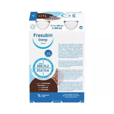 Fresubin Energy Drink Gourde au chocolat, 4 x 200 ml