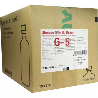 Glucose 5% B.Braun Ecoflac P, 10X250 ml