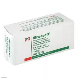 VLIWASOFT Compresses non tissées 5x5 cm non stériles 4l, 100 pces