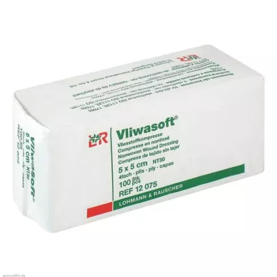 VLIWASOFT Compresses non tissées 5x5 cm non stériles 4l, 100 pces
