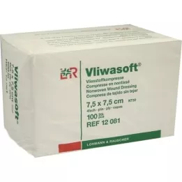 VLIWASOFT Compresses non tissées 7,5x7,5 cm non stériles 4l, 100 pces