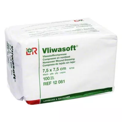 VLIWASOFT Compresses non tissées 7,5x7,5 cm non stériles 4l, 100 pces VLIWASOFT Compresses non tissées 7,5x7,5 cm non stériles 4l, 100 pces