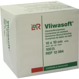 VLIWASOFT Compresses non tissées 10x10 cm non stériles 4l, 100 pces