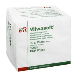 VLIWASOFT Compresses non tissées 10x10 cm non stériles 4l, 100 pces