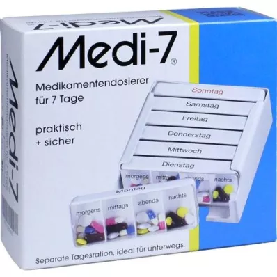 MEDI 7 boîtes de médicaments pour 7 jours, blanc, 1 pc