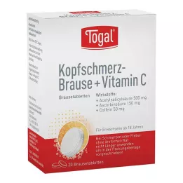 TOGAL Comprimés effervescents contre les maux de tête + vit.C, 20 comprimés