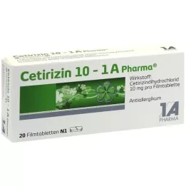 CETIRIZIN 10-1A Pharma comprimés pelliculés, 20 pc