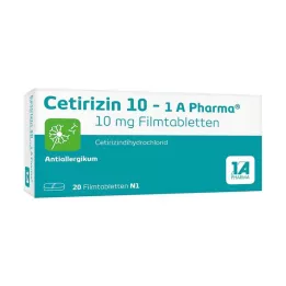 CETIRIZIN 10-1A Pharma comprimés pelliculés, 20 pc