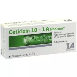 CETIRIZIN 10-1A Pharma comprimés pelliculés, 50 pc