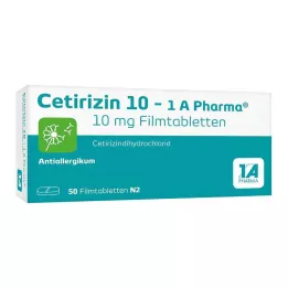 CETIRIZIN 10-1A Pharma comprimés pelliculés, 50 pc