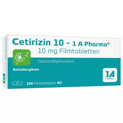 CETIRIZIN 10-1A Pharma comprimés pelliculés, 100 pc