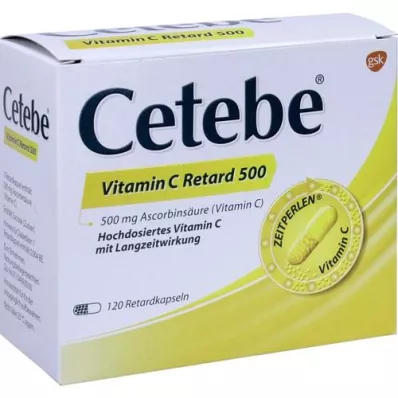 CETEBE Vitamine C en gélules à libération prolongée 500 mg, 120 gélules