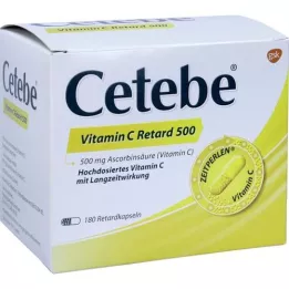 CETEBE Gélules à libération prolongée de vitamine C 500 mg, 180 gélules
