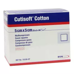 CUTISOFT Cotton Compr.5x5 cm stérile 12x, 25X2 pces