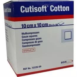 CUTISOFT Cotton Compr.10x10 cm stérile 12x, 25X2 pces